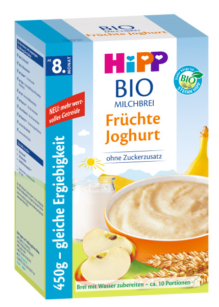 Produktbild von Hipp BIO MIlchbrei "Früchte-Joghurt" (ohne Zuckerzusatz)