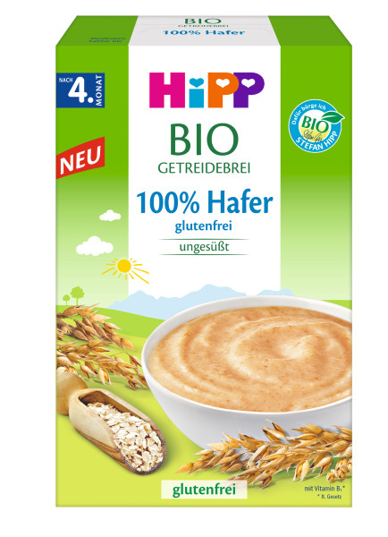 Produktbild von Hipp BIO-Getreide "100% Hafer" (glutenfrei und ungesüßt)
